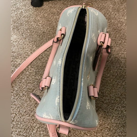 BNWT JUICY COUTURE Gothic Denim White Bestseller Fame Satchel - Picture 4 of 8